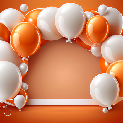 Orange and White Birthday Background Image