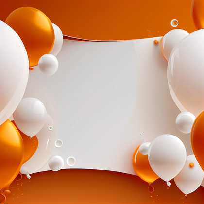 Orange and White Birthday Background