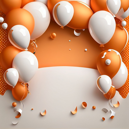Orange and White Happy Birthday Background