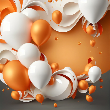 Orange and White Happy Birthday Background Image