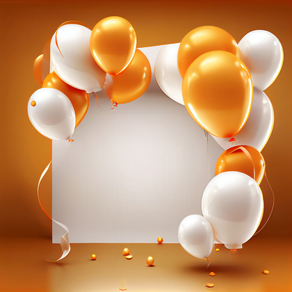 Orange and White Birthday Card Background Image