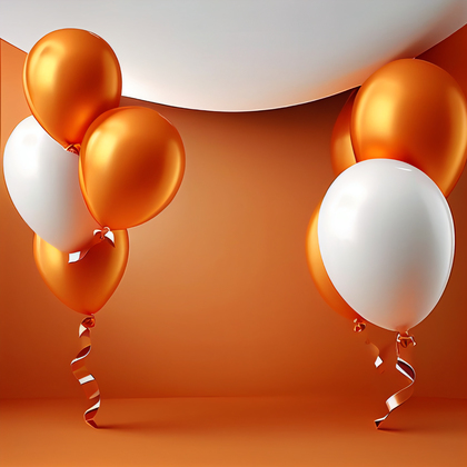 Orange and White Happy Birthday Card Background Image