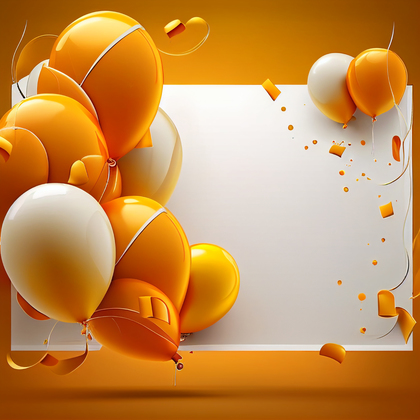 Orange and White Happy Birthday Card Background Image