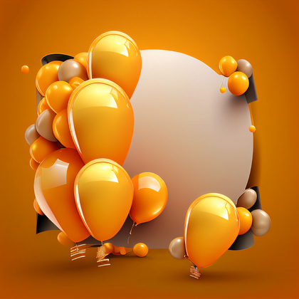 Orange and Yellow Happy Birthday Background Image