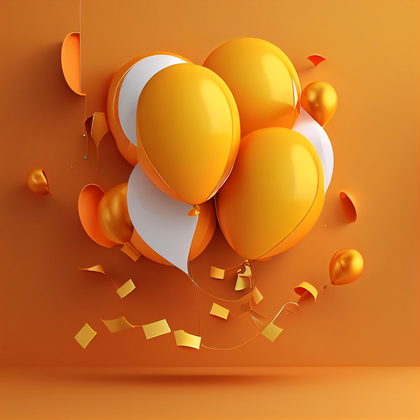 Orange and Yellow Happy Birthday Background Image