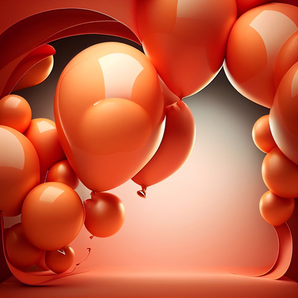 Red and Orange Happy Birthday Card Background Image