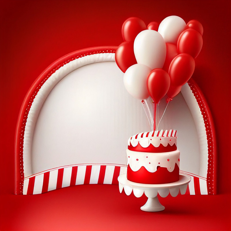 Red and White Birthday Background