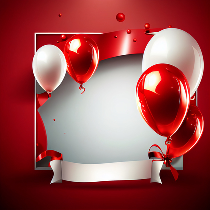Red and White Birthday Background Image