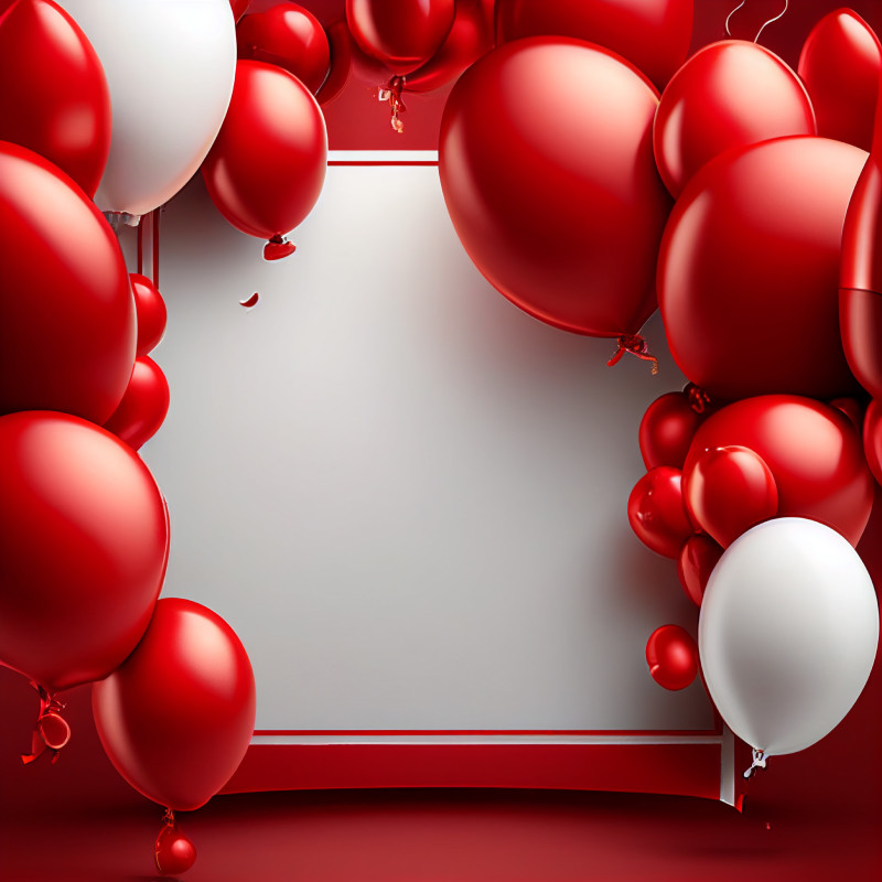 Red and White Birthday Card Background Image
