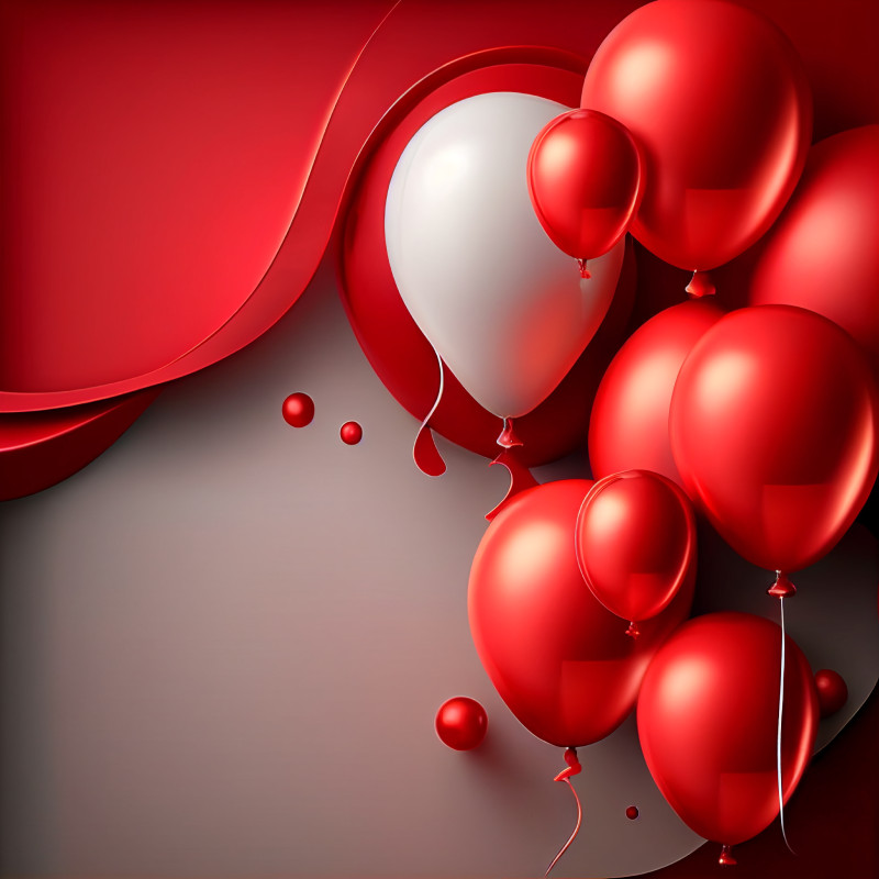 Red and White Happy Birthday Background