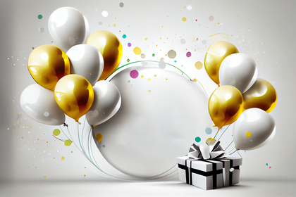 Happy Birthday Balloons Card Background Image