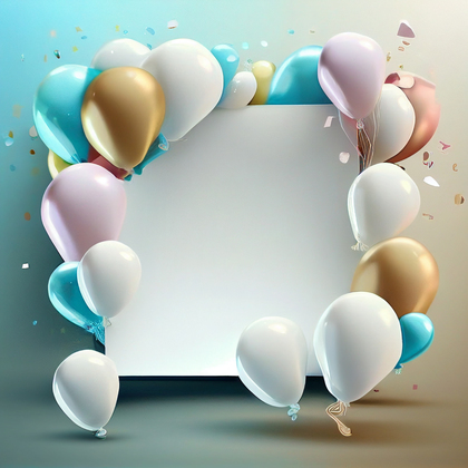 Birthday Balloons Card Background Image