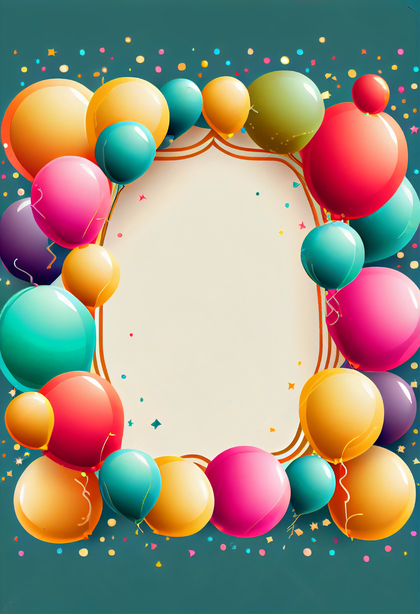 Colorful Happy Birthday Frame Background