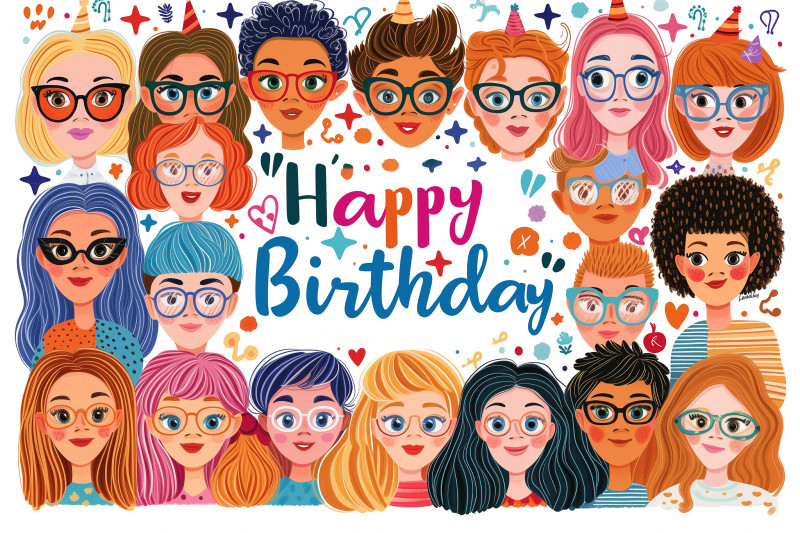 Happy Birthday Cute Cartoon Characters