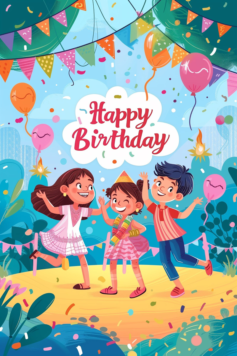 Happy Birthday Cute Cartoon Characters
