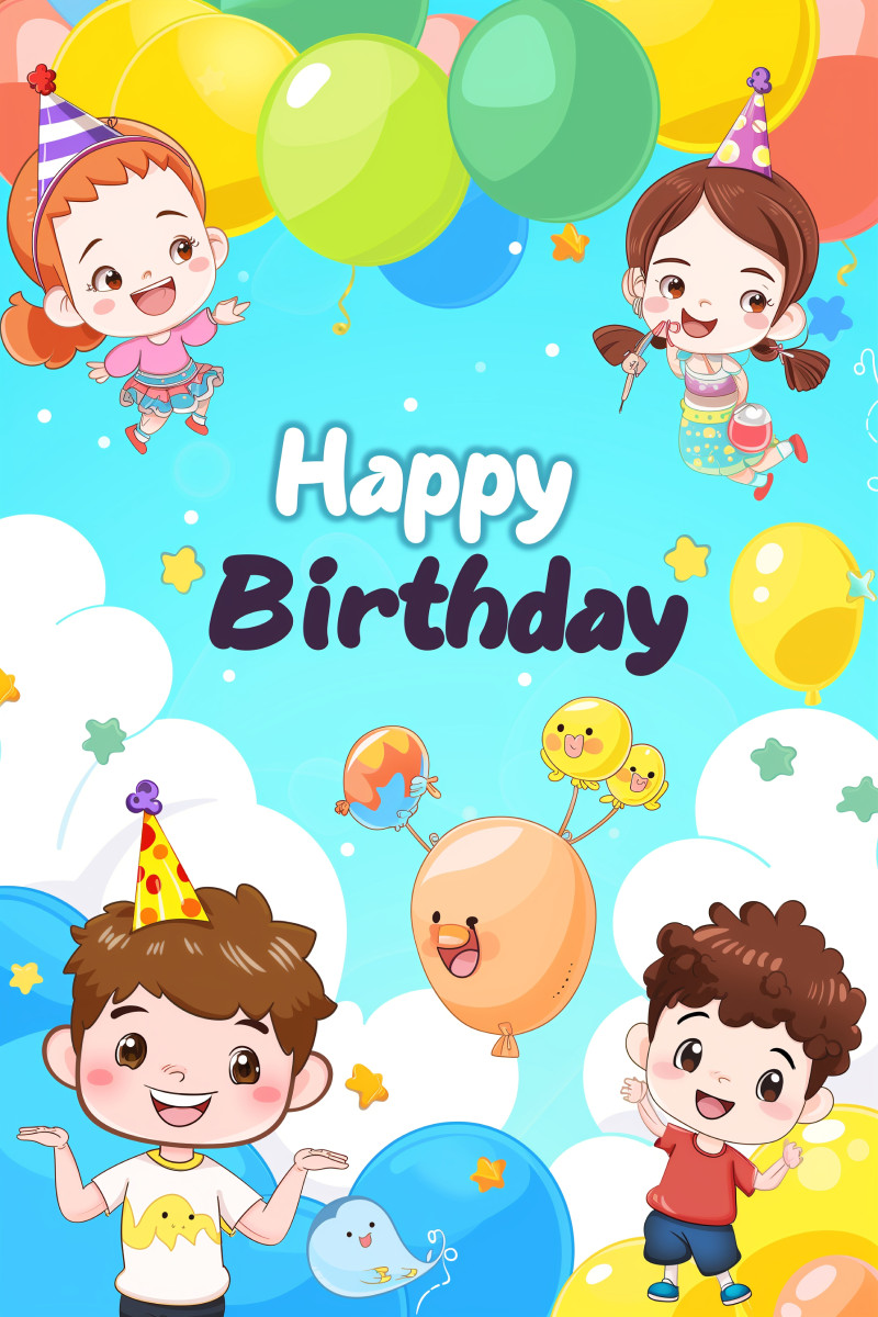 Happy Birthday Cute Cartoon Characters