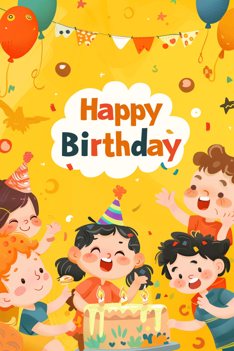 Happy Birthday Cute Cartoon Characters