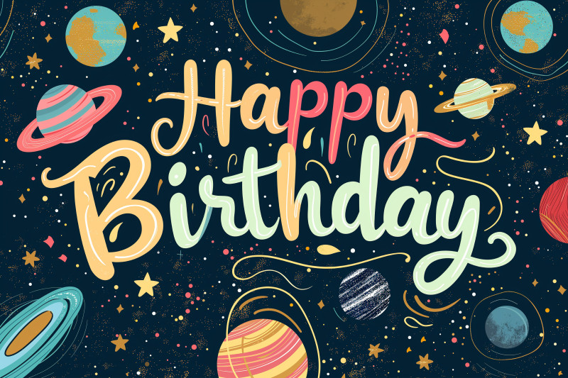 Happy Birthday Space Theme