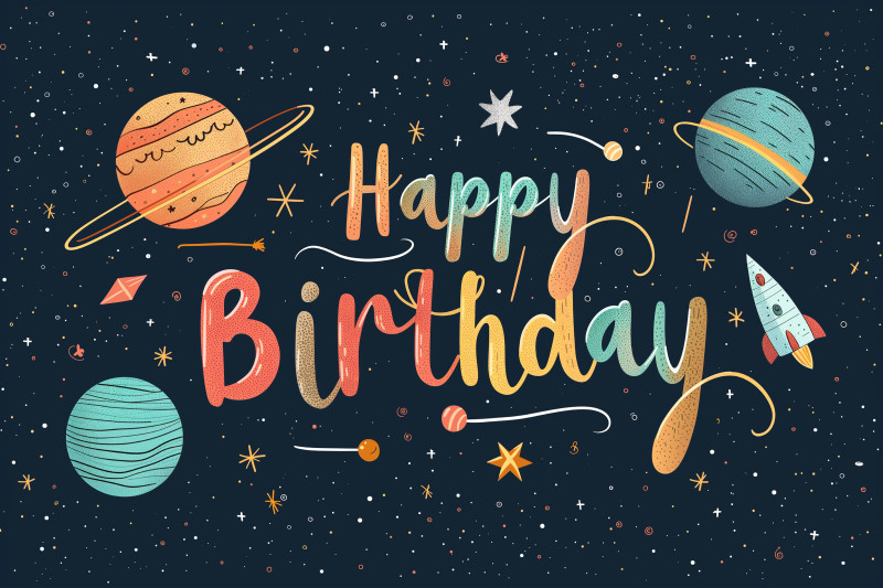 Happy Birthday Space Theme
