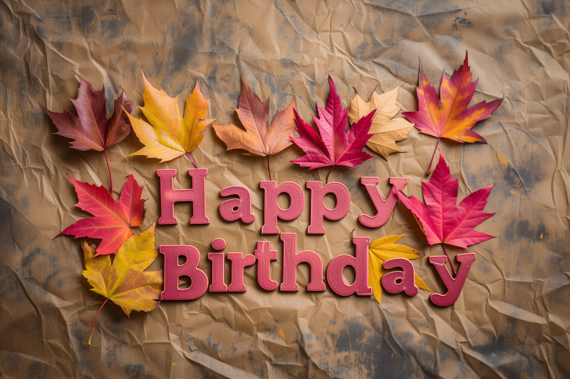 Autumn Leaf Happy Birthday