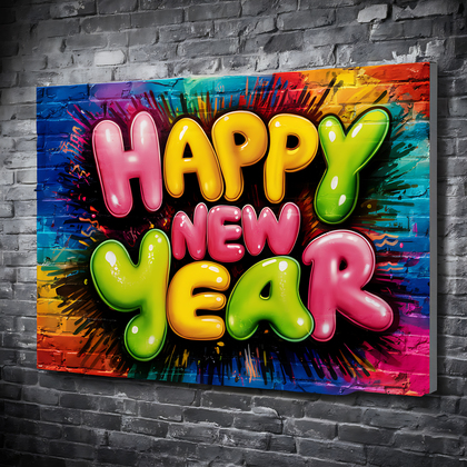 Trendy New Year Background with Abstract Art Styles