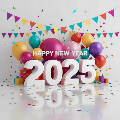 Colorful 2025 New Year Card Art to Enjoy