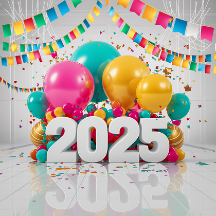 Colorful 2025 New Year Card Art to Celebrate