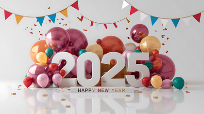 Colorful 2025 New Year Card Graphics and Art