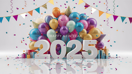 Colorful 2025 New Year Card Design to Enjoy