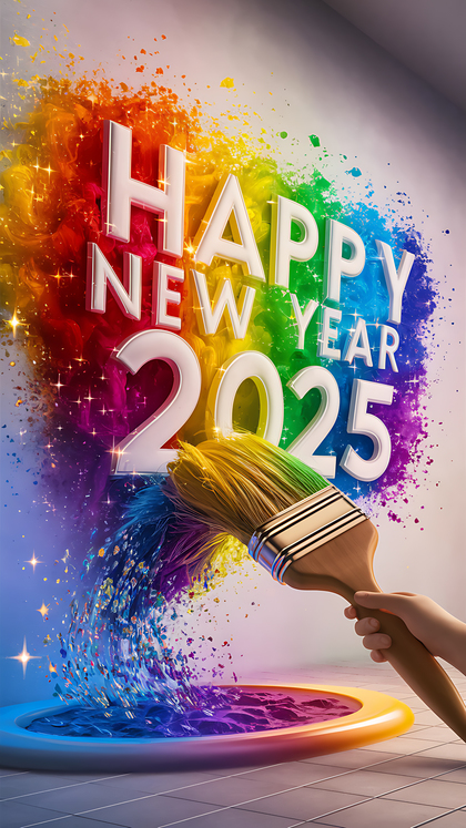 Colorful 2025 New Year Background for Your Parties