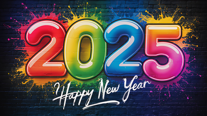 Colorful 2025 New Year Background for Festive Cheer