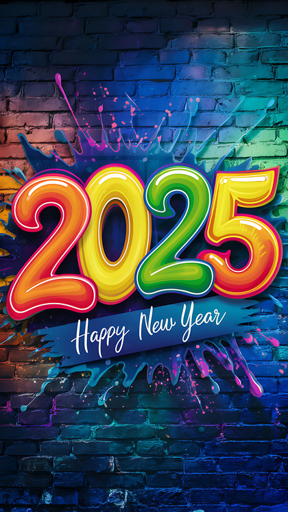 Colorful 2025 New Year Background for Your Party