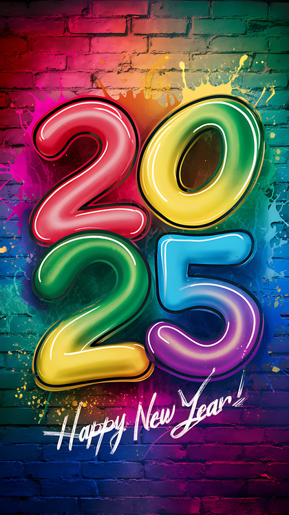 Colorful 2025 New Year Background for Celebration