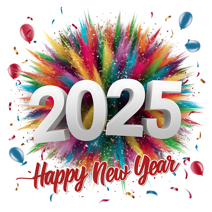 Colorful 2025 New Year Background for Festivities