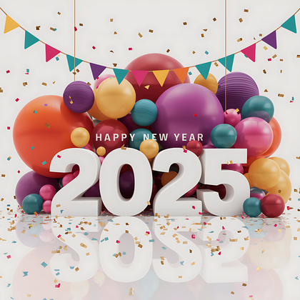 Colorful 2025 New Year Background for Holiday Fun
