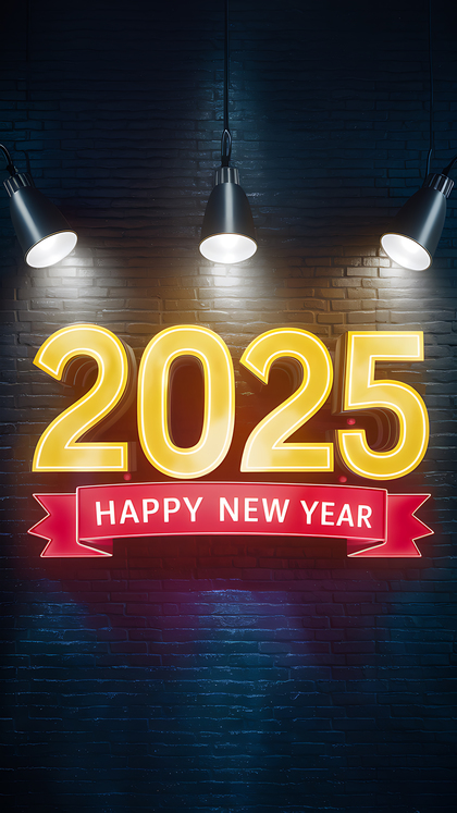 Happy New Year 2025 Artistic and Joyful Image Design