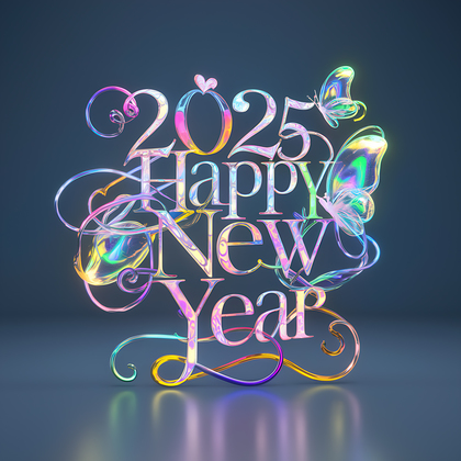 Chic 2025 New Year Card Art and Design