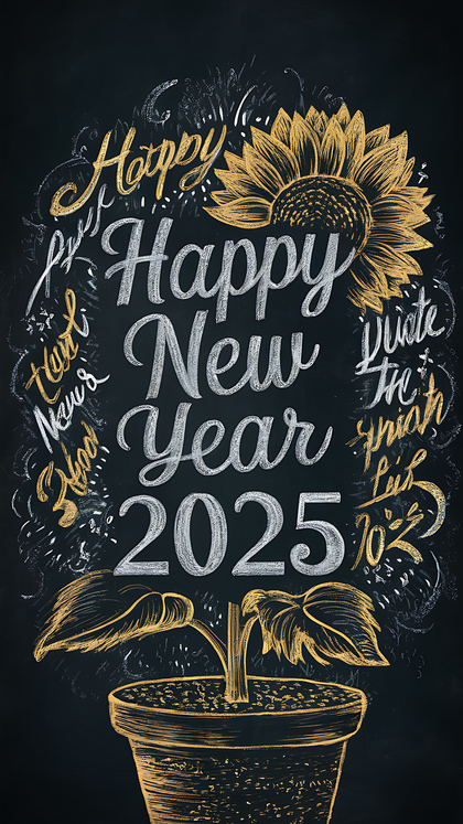 Chic 2025 New Year Card Design and Graphics