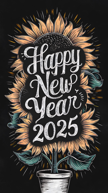 Bright 2025 New Year Card Art for Celebration