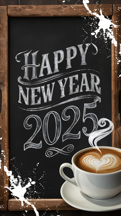 Stylish 2025 New Year Card Design and Art