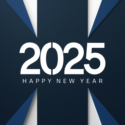 Bright 2025 New Year Card Design and Art