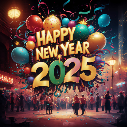 Vibrant 2025 New Year Image Design