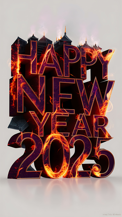 2025 New Year Background Vibrant and Festive Design