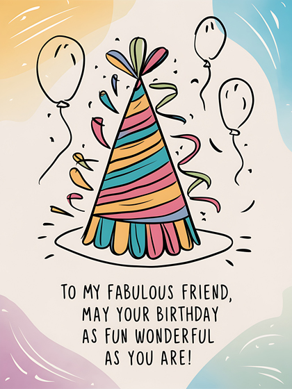 To My Fabulous Friend, May Your Birthday Be as Wonderful as You Are!