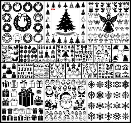 550+ Free Christmas Elements Vector for Festive Decorations