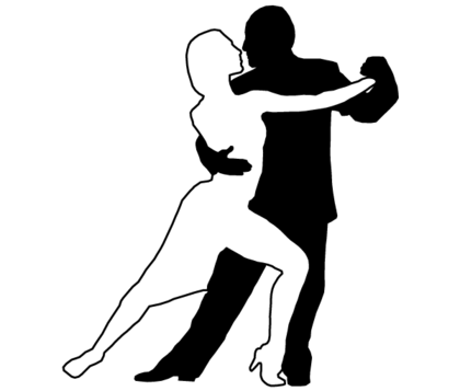 Couple Dancing Tango Silhouettes Vector
