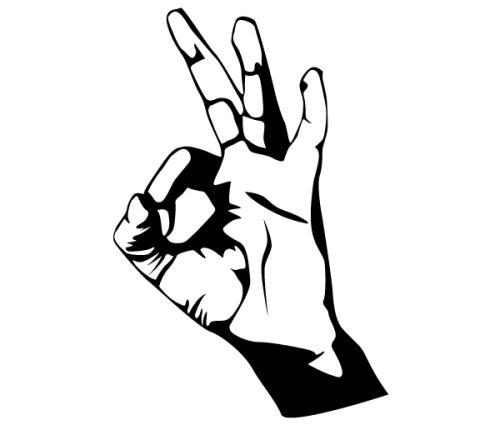 Hand Ok Sign Vector Art
