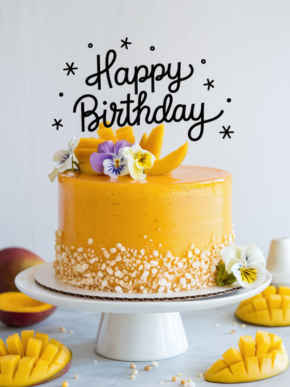 Free Birthday Cake with Mango Topping