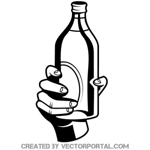 Hand Holding a Bottle Vector Image