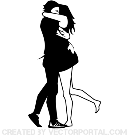 Hugging Couple Vector